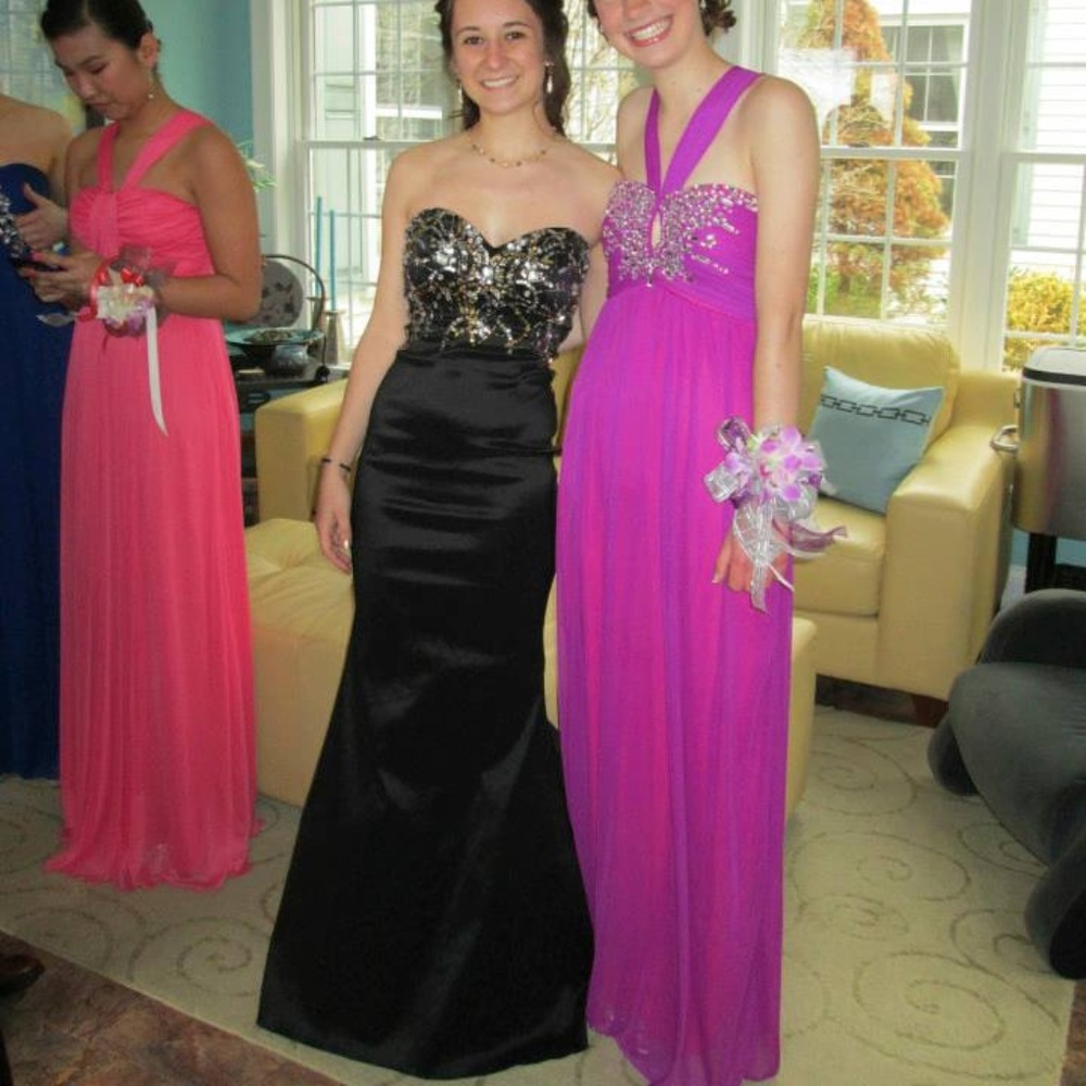 Formal long black prom dress